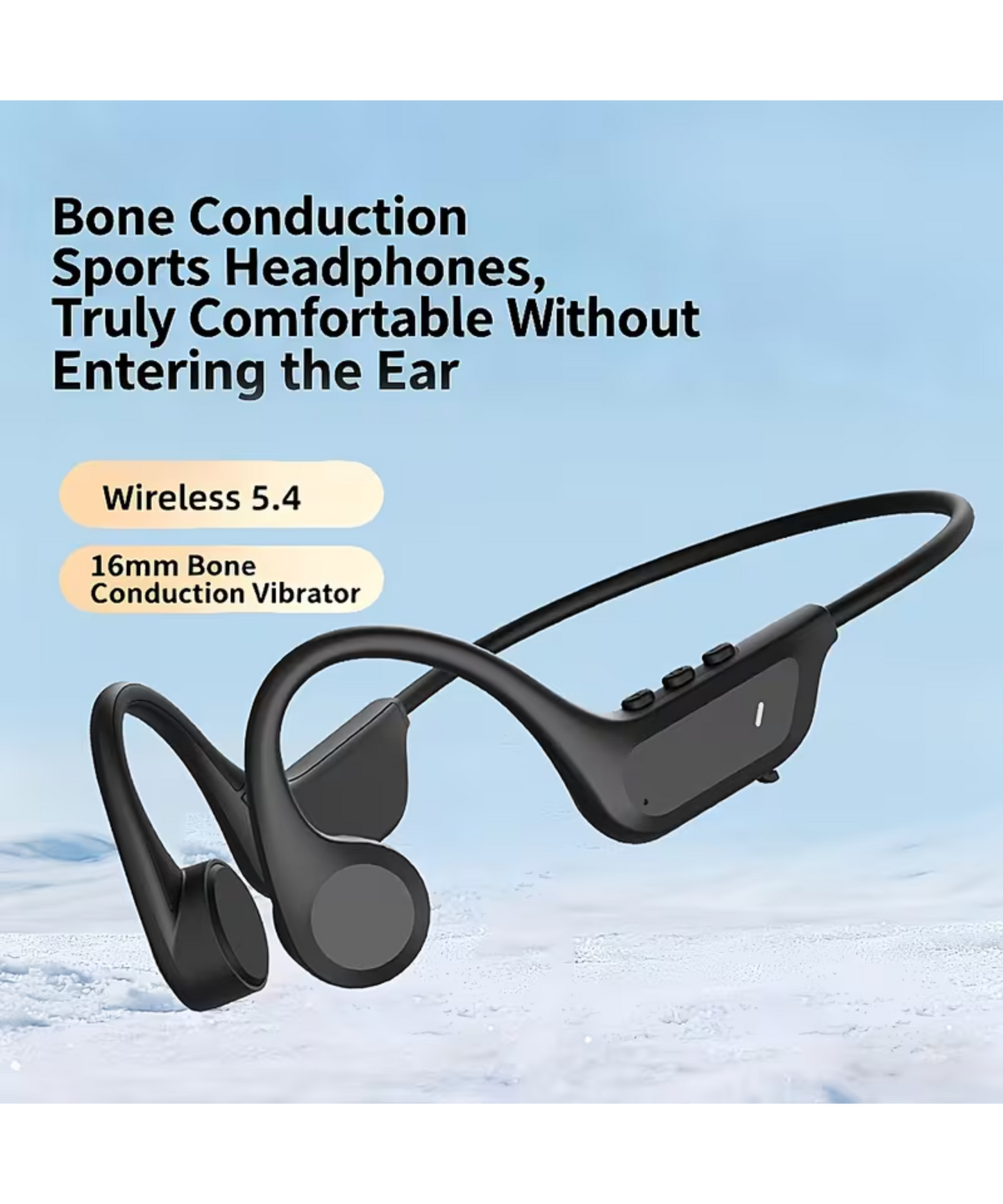 Zedhex Motion Headphone H10 Pro Open Ear Bone Conduction Titanium, Band 32GB IPX8 Waterproof Midnight Black 1 Piece