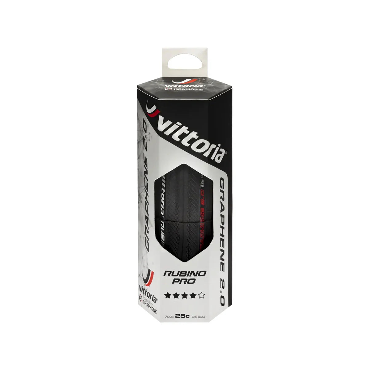 Vittoria Rubino Pro Foldable Road Tire 25-622 Black-Red-Black