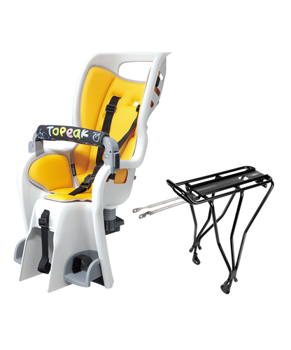 مقعد Topeak BabySeat II مع حامل تثبيت قرص العجلات مقاس 29 بوصة باللون الأصفر