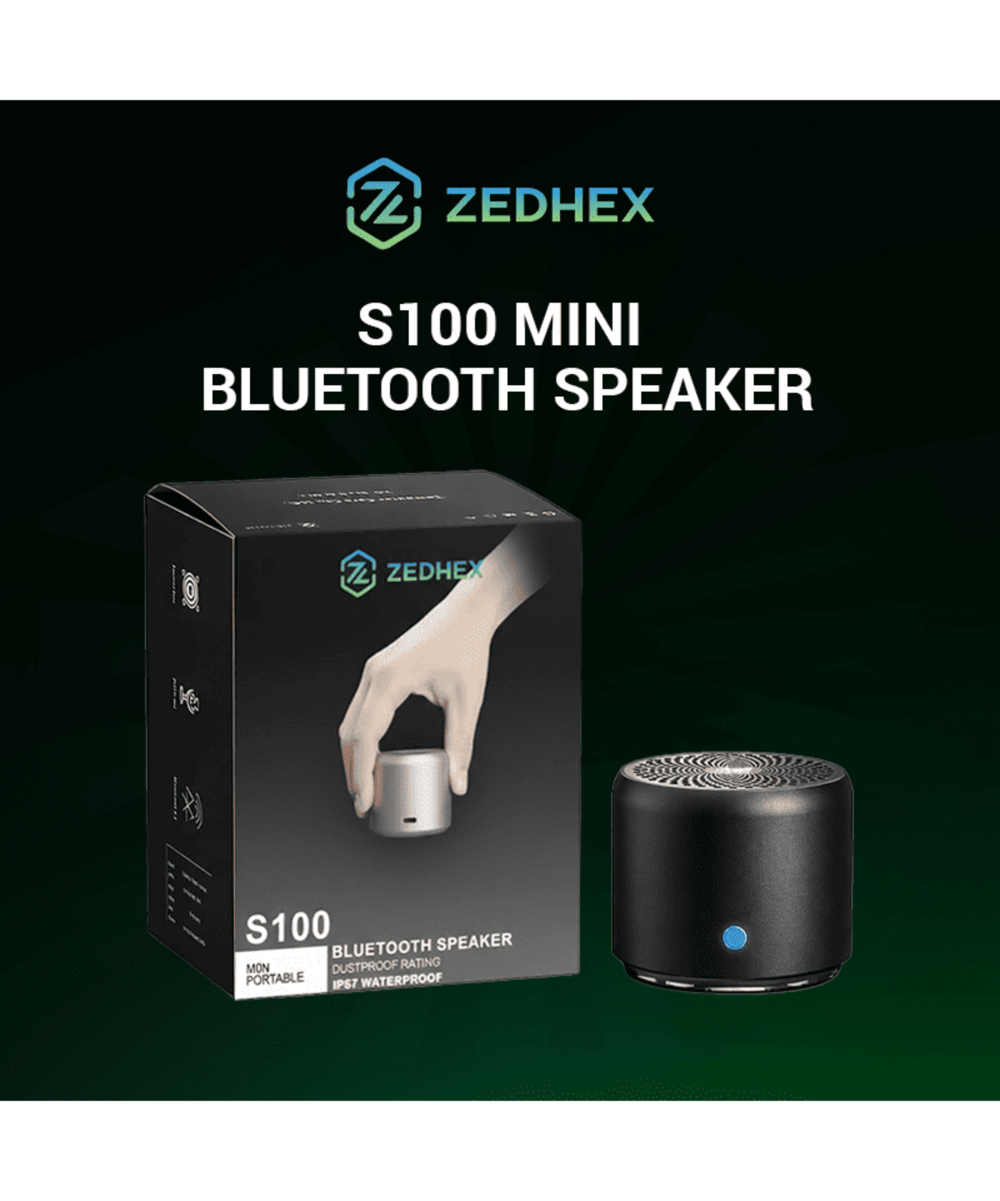 Zedhex Mini Portable Blutooth Speaker S100 IP 67