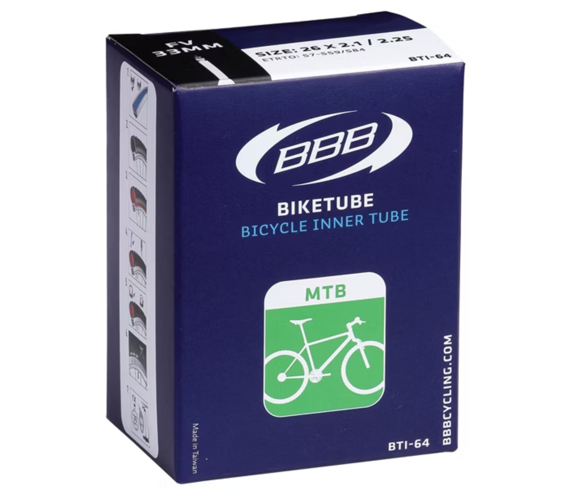BBB Inner Tube 27.5x2.10 2.35 FV 48mm I Ride Bike Shop LLC